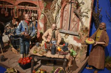 Das Bild zeigt eine Neapolitanische Krippe.