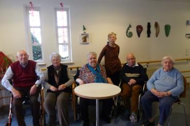 Auf dem Bild zu sehen (von links): Heimbeirat Walther Wiedemann, Christl Dischinger, Gisela Herrmann, Claudia Adamczyk, Gerd Hofielen, Agathe Schwöd.