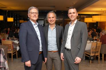 Geschäftsführer-Trio beim Kutzschbach-Neujahrsempfang (v.l.n.r. Frank Kutzschbach, Frank Söder, Thomas Kutzschbach)