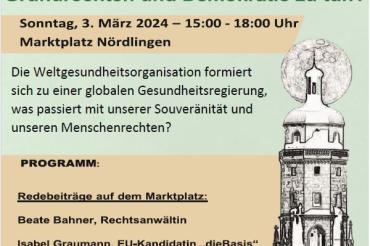 Hier sieht man einen Fyler zu einer Demonstration in Nördlingen.