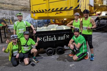 Hier sieht man die Teilnehmer des TSV Nördlingen beim Kristallmarathon in Merkers.