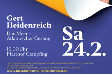 Einladung zur Lesung von Gert Heidenreich im Gempfinger Pfarrhof.
