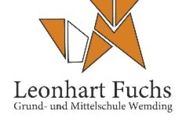 Auf dem Bild ist das Logo der Leonhart-Fuchs-Mittelschule Wemding zu sehen.