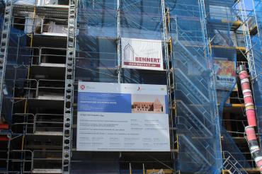 Hier sieht man die Baustelle des Gasthaus Krone