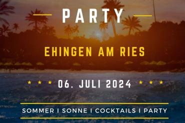 Plakat auf dem Beachparty in Ehingen am Ries draufsteht