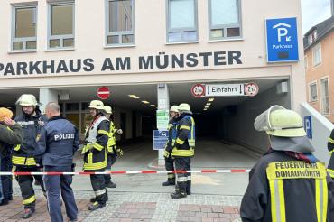 Feuerwehreinsatz im Münsterparkhaus. 