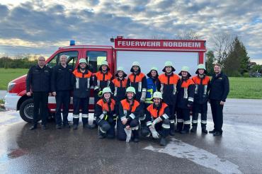 Die Freiwillige Feuerwehr Nordheim freut sich über die bestandene Leistungsprüfung.