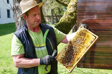 Museumsimker Anton Göck im Bienen-Garten