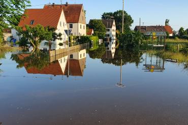 Hier sieht man das Hochwasser in Zusum.
