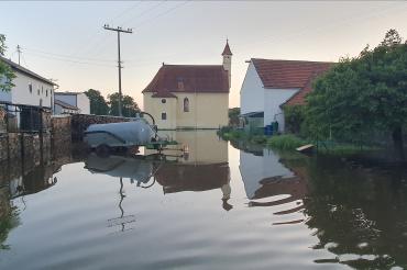 Hier sieht man das Hochwasser in Zusum.