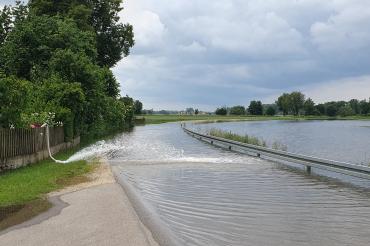 Hier sieht man das Hochwasser in Zusum.