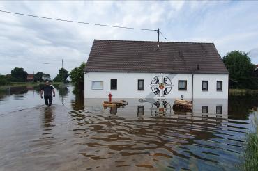 Hier sieht man das Hochwasser in Zusum.