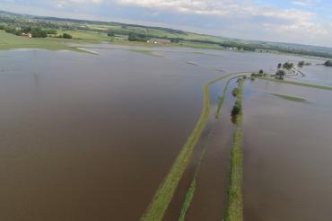Hier sieht man die Zusam-Überschwemmung.
