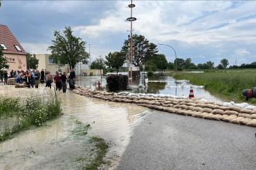 Hier sieht man das Hochwasser in Nordheim.