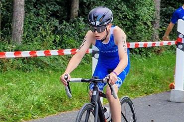 Joel Westphal auf dem Rad bei seinem nationalen Debüt.