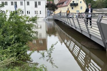 Hochwasser 2024 Friedensbrücke