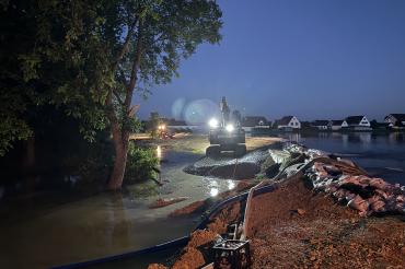 Hochwasser 2024 Nacht Auchsesheim