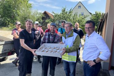 Amerikaner-Übergabe Hochwasser Nordheim