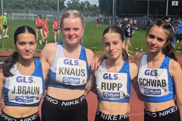 Hier sieht man die Läuferinnen der LG Donau-Ries bei den Deutschen Meisterschaften.