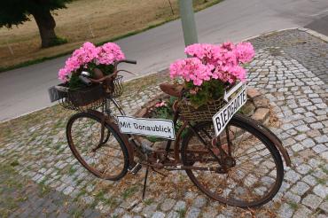 Hier sieht man eine Werbung für die Schlossgaststätte in Bertoldsheim.