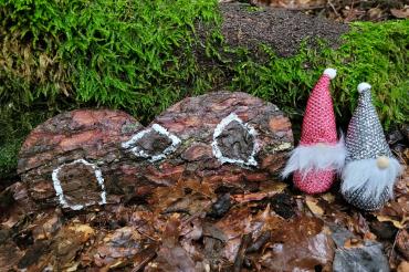 Hier sieht man den Wegweiser zum Wichtelweg.