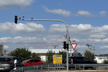 Ampel an der B16 in Donauwörth 