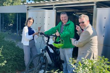 Die neue Fahrradgarage des Bezirkskrankenhaus Donauwörth.