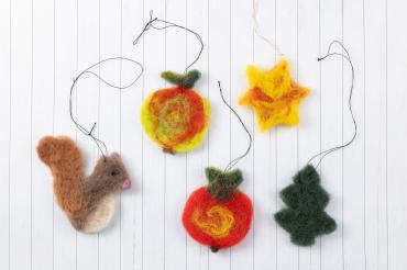 Selbst hergestellte Filzanhänger.