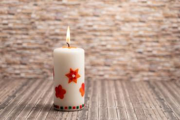 Selbst gestaltete Kerze