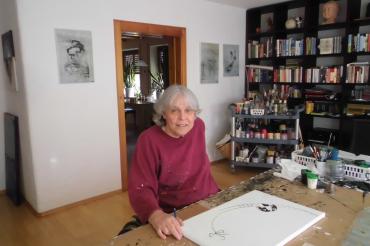 Eduard Zenzinger in seinem Atelier. 