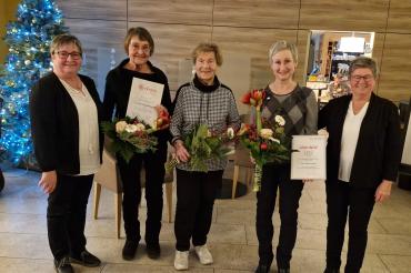 Hannelore Stark (Vorsitzende), Gerda Christian, Mathilde Steininger, Heike Schmieg u. Petra Schiele (Vorstandsmitglied)