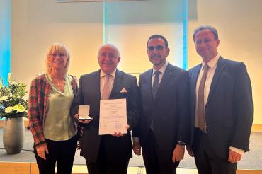 Laudatorin MdL Carolina Trautner, Gottfried Hänsel, Fraktionsvorsitzenden Klaus Holetschek und MdL Wolfgang Fackler.