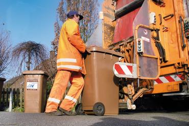 Straßensammlung von Bioabfall.