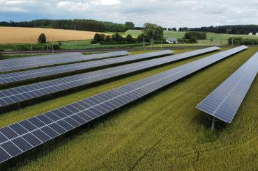 In Oberndorf soll eine hochmoderne Agri-PV-Anlage entstehen, ähnlich wie diese Anlage auf dem Bild. 