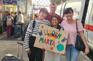 Ein herzliches Willkommen in der Gastfamilie.