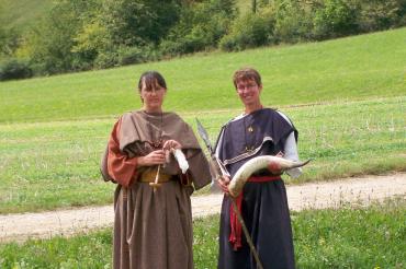 Die Geoparkführerinnen Carolin Schober-Mittring und Christine Hornung 