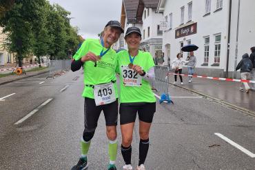 Sabrina Lawatschka und Hans Niederhuber kurz nach dem Zieleinlauf. 