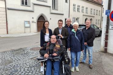 V. l.: Regina Schiele, Matthias Küffner, Oberbürgermeister David Wittner, Karl Essig, Luise Müller und Michael Bauhammer.