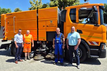 V.l.n.r.: Oberbürgermeister Jürgen Sorré, Erwin Prestel, Jürgen Wiedemann, Jochen Strehle