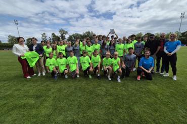 Die Siegermannschaften aus der Ludwig-Auer-Mittelschule Donauwörth, der Mittelschule Monheim und der Anton-Jaumann-Realschule Wemding.