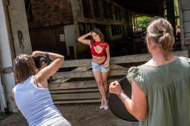 Marina Sienz beim Shooting des Kalenders. 