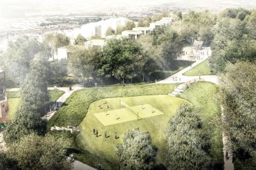 Kletterturm im Alfred-Delp-Quartier 