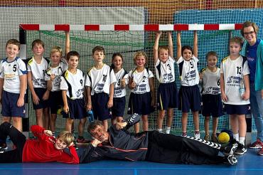 Gruppenbild der E-Jugend der VSC-Handballer. 