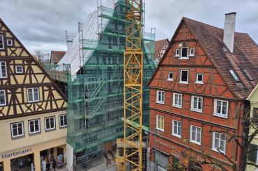 Aufstellung einer  Betonpumpe