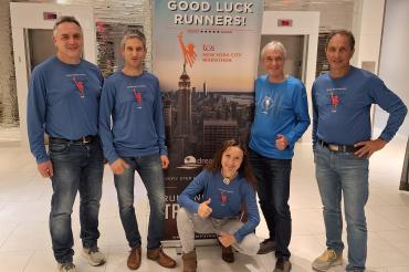 Auf dem Foto vor dem Start von links Martin Beck, Martin Rommel, Regina Mayershofer, Hans Niederhuber und Georg Eberhardt.