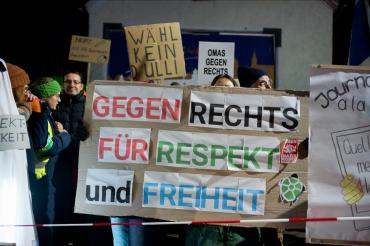 Wahlkampfveranstaltung AfD und Gegendemo