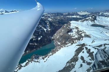 Ausflug in die Berge: Das Panorama der Alpen genoss Segelflug-Pilot David Bauder am vergangenen Wochenende – gestartet ist er am Stillberghof