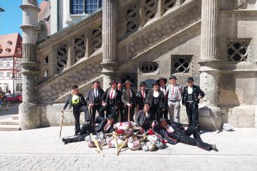 Die Wandergesellen besuchten während ihrer Durchreise durch Nördlingen das Rathaus. 