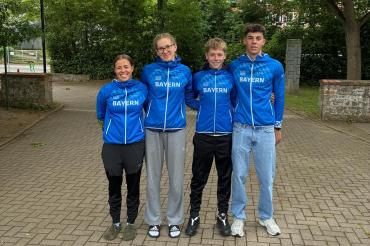 Auf dem Bild zu sehen (von links): Nina Mayer, Giulia Göttler, Joel Westphal, Luca Schreitmüller. 