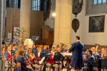 Die Stadtkapelle beim Kirchenkonzert im Jahr 2014 